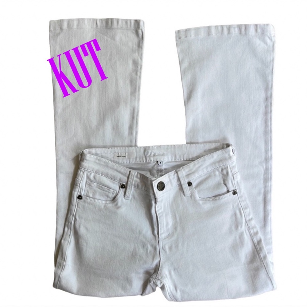 KUT from the cloth White jeans Chrissy flare
